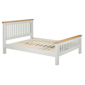 Cambridge Grey Painted Oak 4ft 6' Double Bed - HomePlus Furniture
