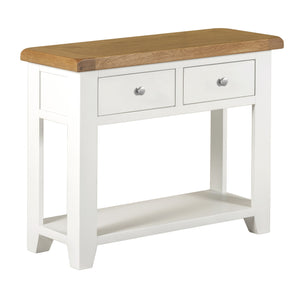 Cambridge White Painted Oak 2 Drawer Console Table - HomePlus Furniture