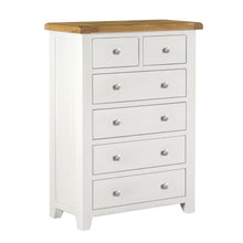Cambridge White Painted Oak 2 Over 4 Chest Of Drawers - HomePlus Furniture