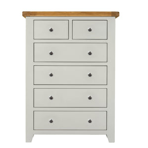 Cambridge Grey Painted Oak 2 Over 4 Chest Of Drawers - HomePlus Furniture