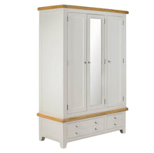 Cambridge Grey Painted Oak 3 Door 2 Drawer Wardrobe - HomePlus Furniture