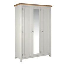 Cambridge Grey Painted Oak 3 Door Full Hanging Wardrobe - HomePlus Furniture