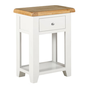 Cambridge White Painted Oak 1 Drawer Console Table - HomePlus Furniture