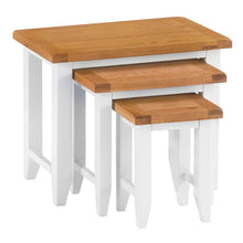Cambridge White Painted Oak Nest of 3 Tables - HomePlus Furniture