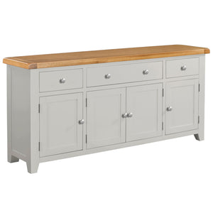 Cambridge Grey Painted Oak 4 Door 3 Drawer Sideboard - HomePlus Furniture