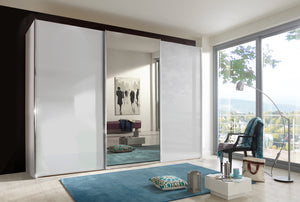 Miami Plus Wiemann 3 Door Sliding Wardrobe With Glass Door & Mirrored Door 300cm